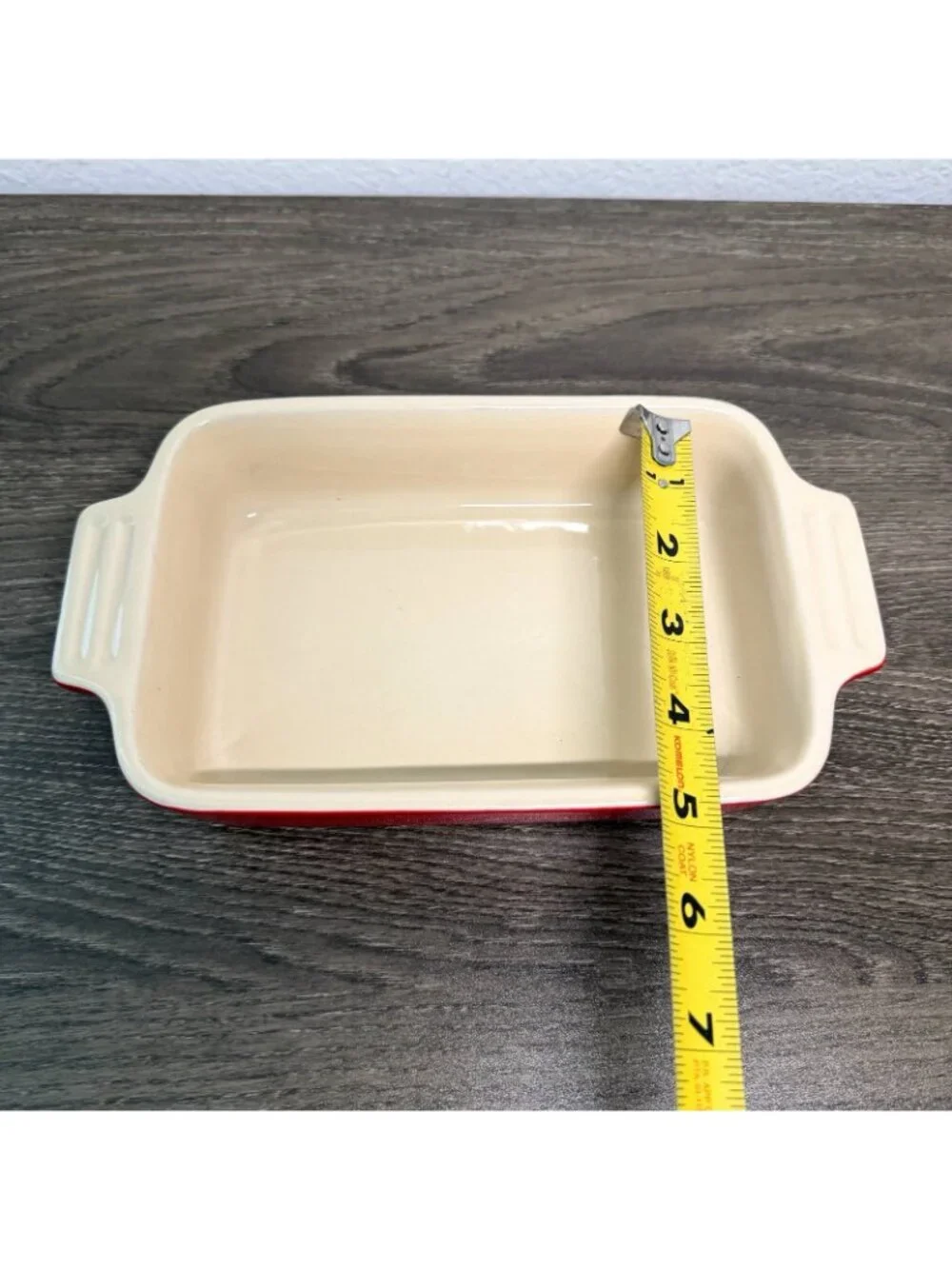 Le Creuset Stoneware Rectangle Baking Casserole Dish Pan Red Small 7x5